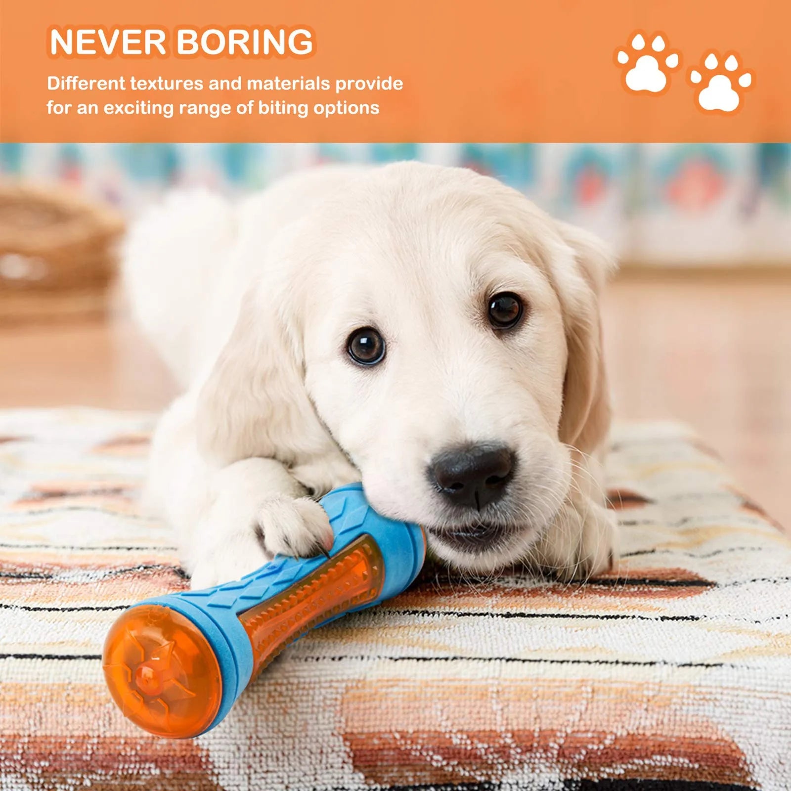 Ultra-Durable Rubber Chew Toy – Bite-Proof & Squeaky Fun!
