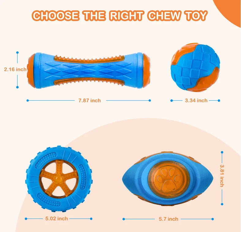 Ultra-Durable Rubber Chew Toy – Bite-Proof & Squeaky Fun!