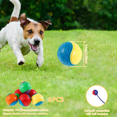 6-Pack Squeaky TPR Balls – Indestructible Fun for Dogs!