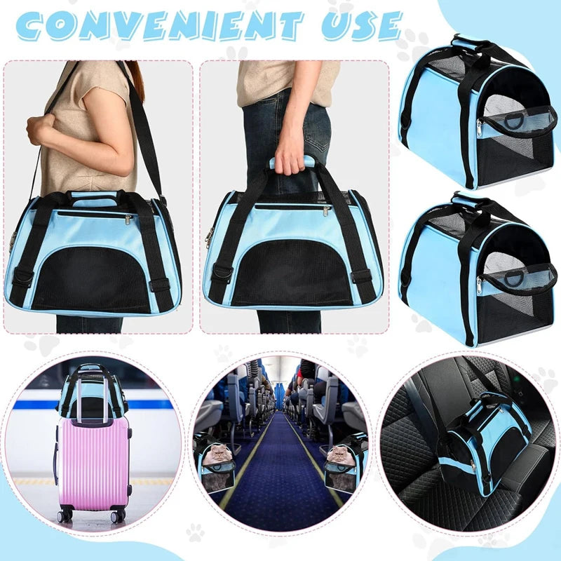 Portable Mesh Pet Carrier Bag - Breathable, Lightweight & Secure Travel Solution