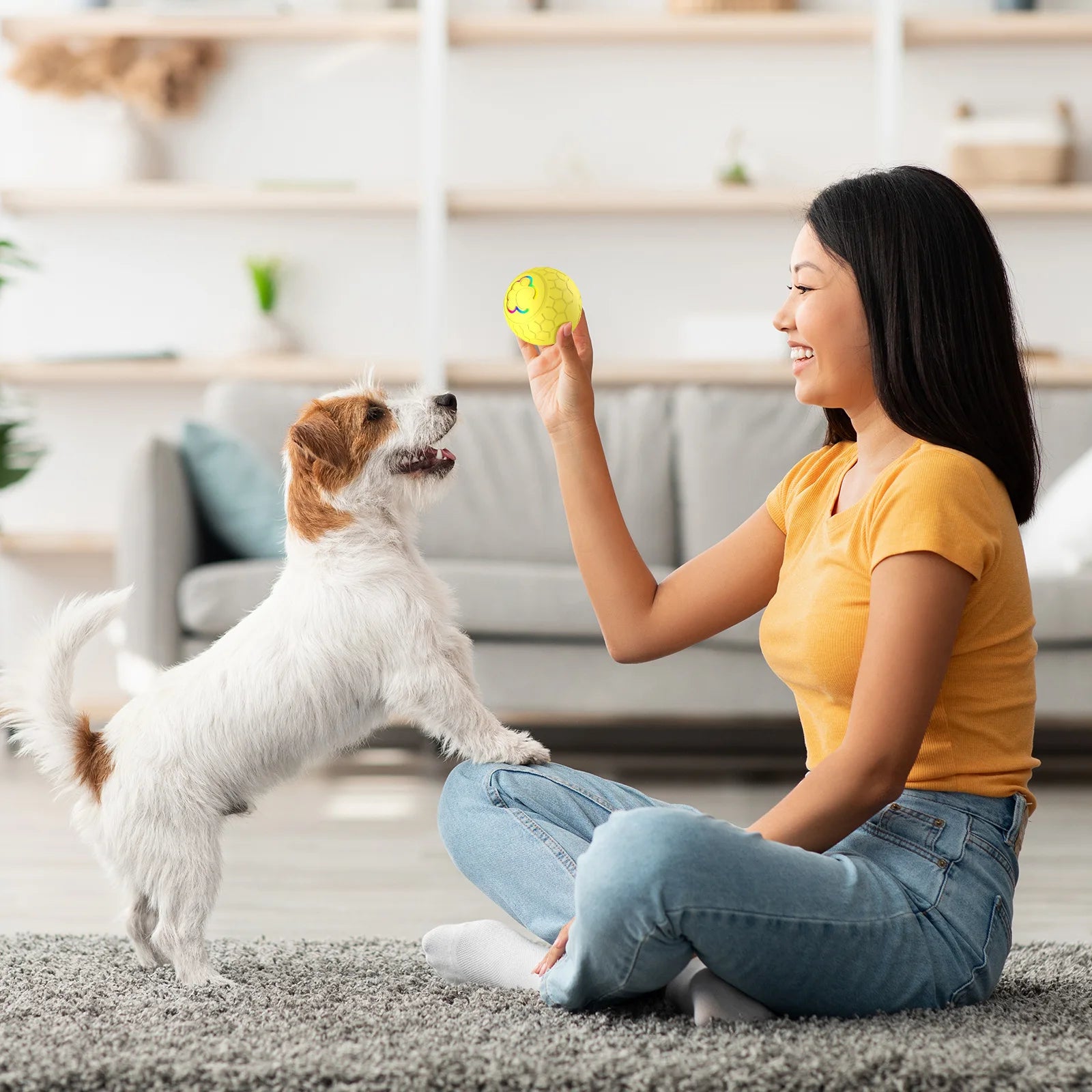 Smart Interactive Dog Ball – Self-Moving, Light-Up Fun!