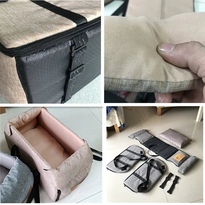 Portable Dog Car Seat Bed – Safe & Cozy Travel for Small Pets