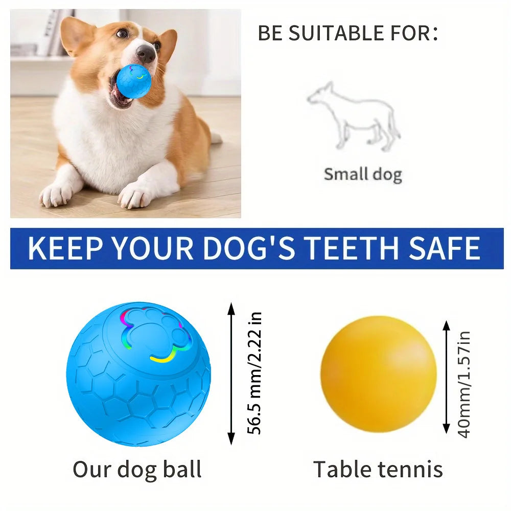 Smart Interactive Dog Ball – Self-Moving, Light-Up Fun!