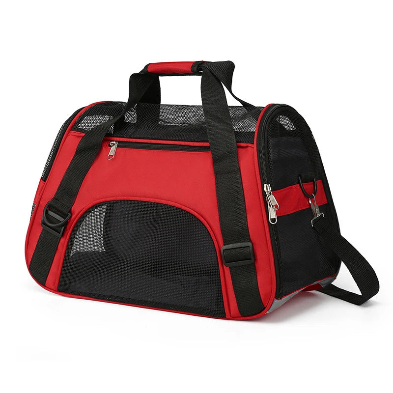 Portable Mesh Pet Carrier Bag - Breathable, Lightweight & Secure Travel Solution
