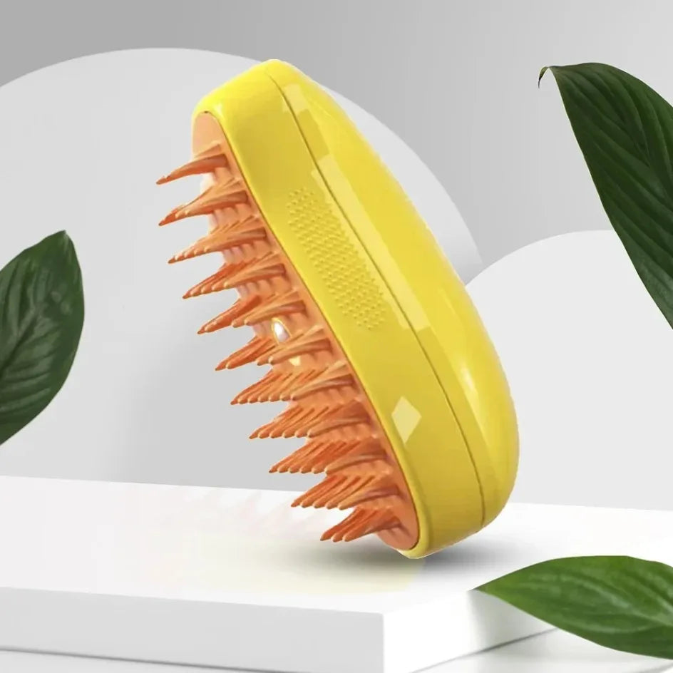 Electric Pet Grooming Brush for Dogs & Cats – USB Rechargeable 3-in-1 Shedding Tool with Steam Spray, Massage & Anti-Flying Hair Technology