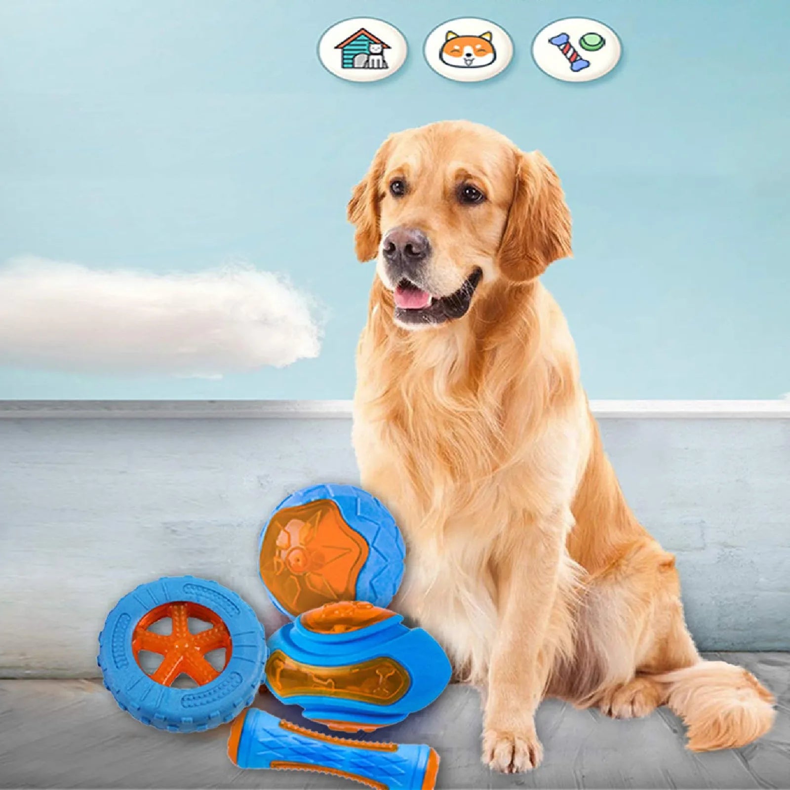Ultra-Durable Rubber Chew Toy – Bite-Proof & Squeaky Fun!