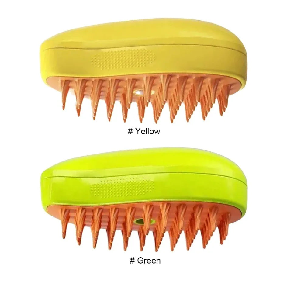 Electric Pet Grooming Brush for Dogs & Cats – USB Rechargeable 3-in-1 Shedding Tool with Steam Spray, Massage & Anti-Flying Hair Technology