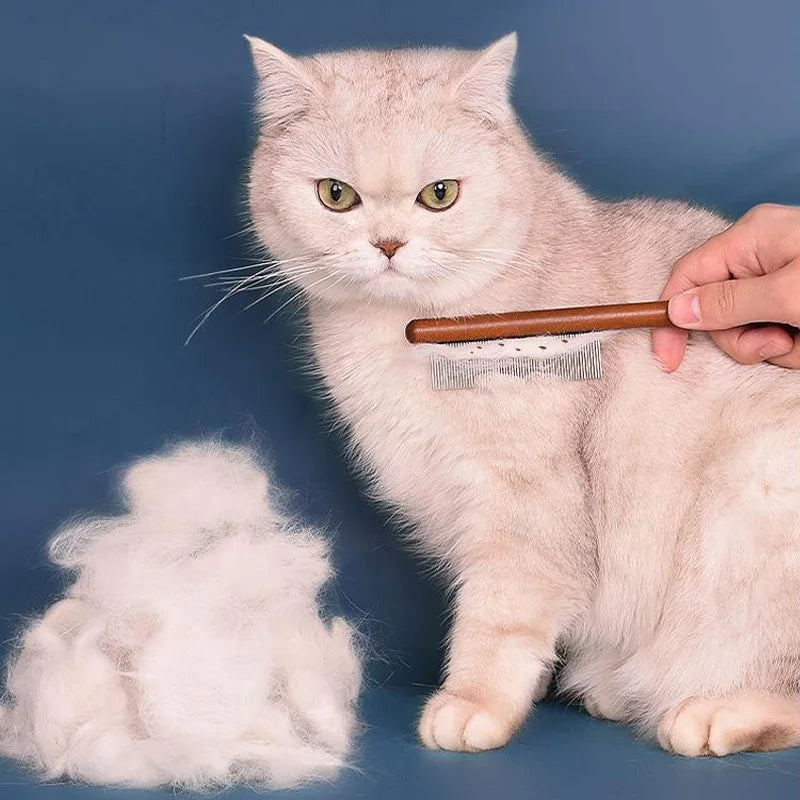 Premium Stainless Steel Cat Comb – Gentle Detangling & Shed Control