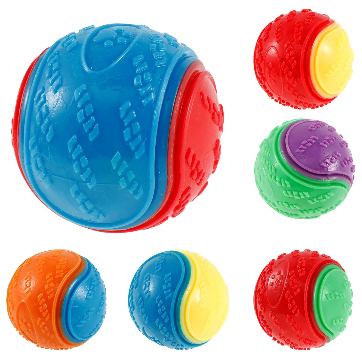 6-Pack Squeaky TPR Balls – Indestructible Fun for Dogs!