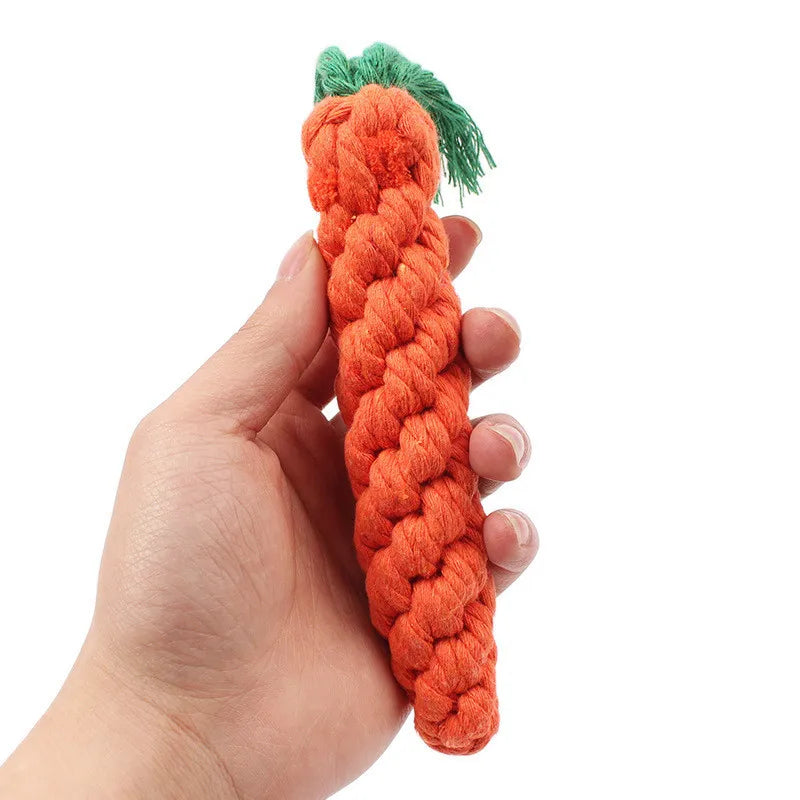 Carrot Rope Chew Toy – Dental Fun for Small Dogs!
