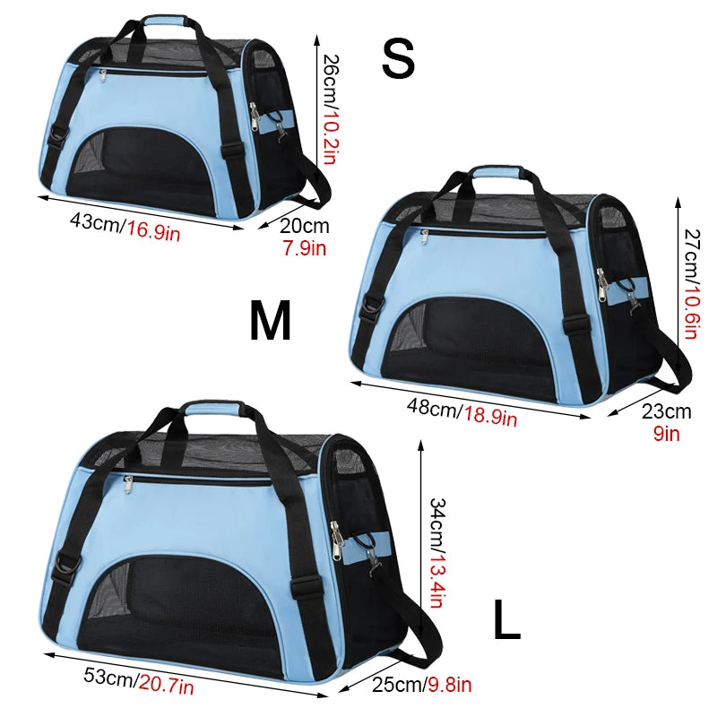 Portable Mesh Pet Carrier Bag - Breathable, Lightweight & Secure Travel Solution