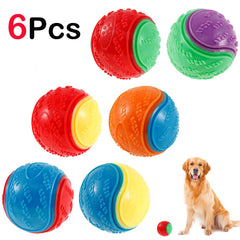 6-Pack Squeaky TPR Balls – Indestructible Fun for Dogs!