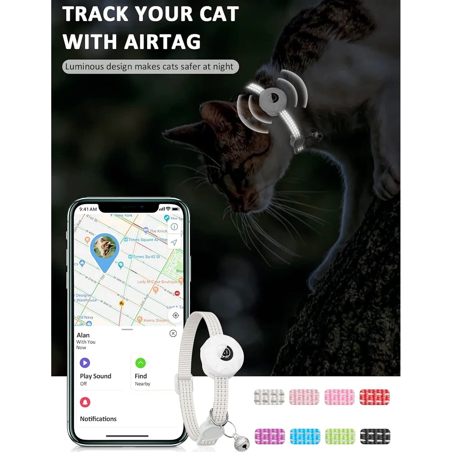 Apple AirTag Cat Collar – Smart Tracking Meets Safety