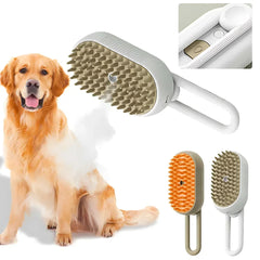 Electric Pet Grooming Brush for Dogs & Cats – USB Rechargeable 3-in-1 Shedding Tool with Steam Spray, Massage & Anti-Flying Hair Technology