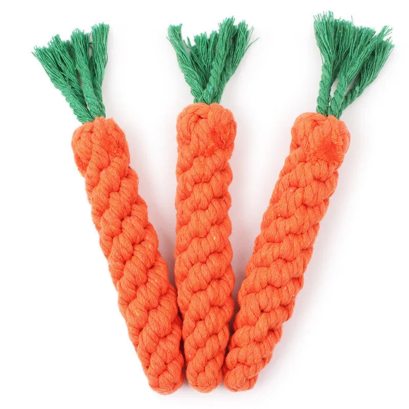 Carrot Rope Chew Toy – Dental Fun for Small Dogs!